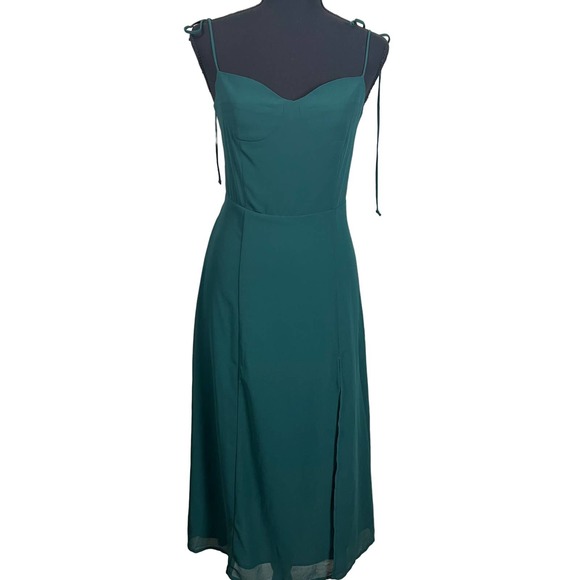 Aqua Dresses & Skirts - AQUA CORSET FIT&FLARE DRESS WOMEN'S DRK GREEN SWEETHEART NECK SIZE M NWT